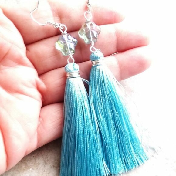 Unique Pawprint Paw Print Tassel Earrings! Cat Lovers Dog Lovers! Cat Lady! Pets - Picture 7 of 7